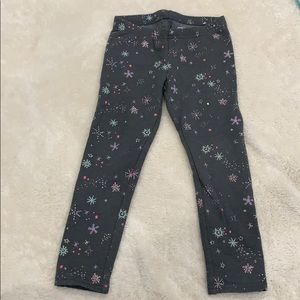 Fleece lined sparkly snowflake leggings